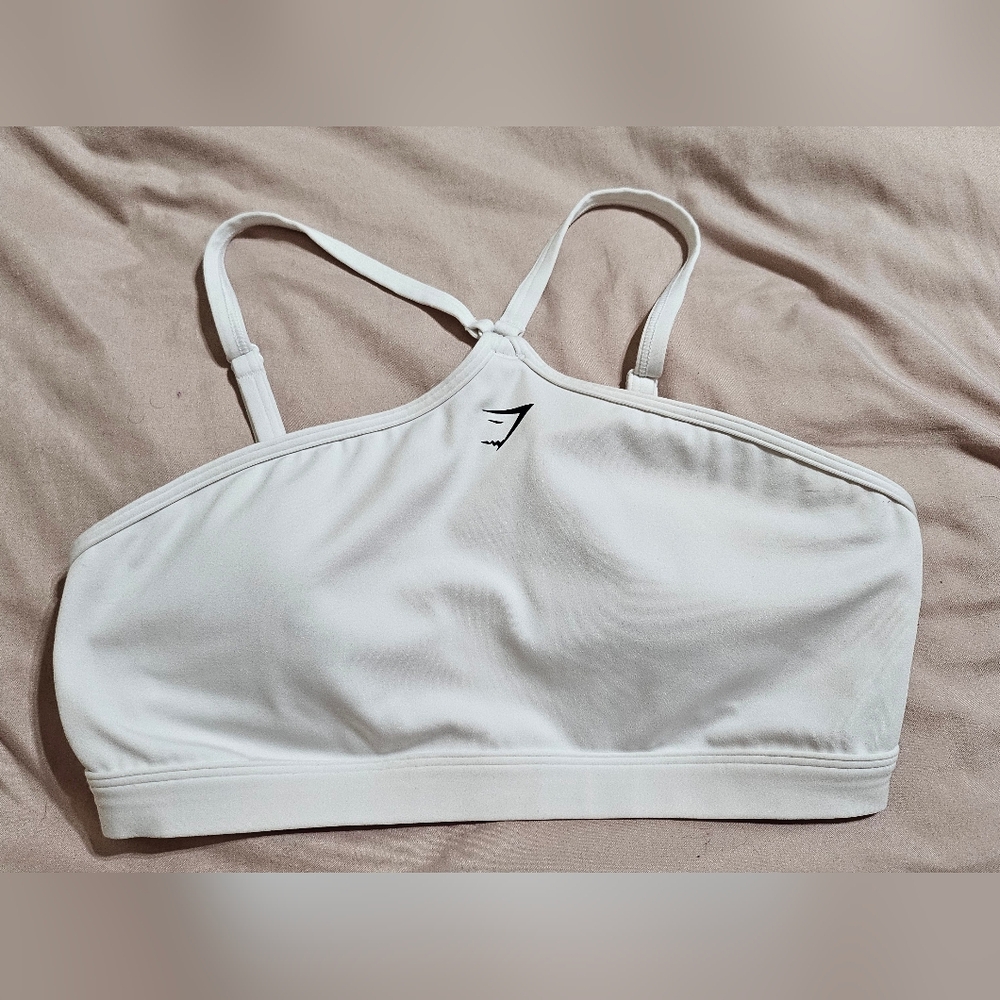 Gymshark White Halter Sports Bra